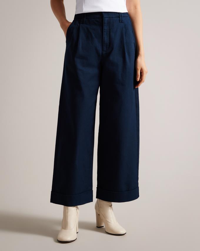 Pantalon Ted Baker Wide Leg Tailored Bleu Marine Femme | AXB-43275155